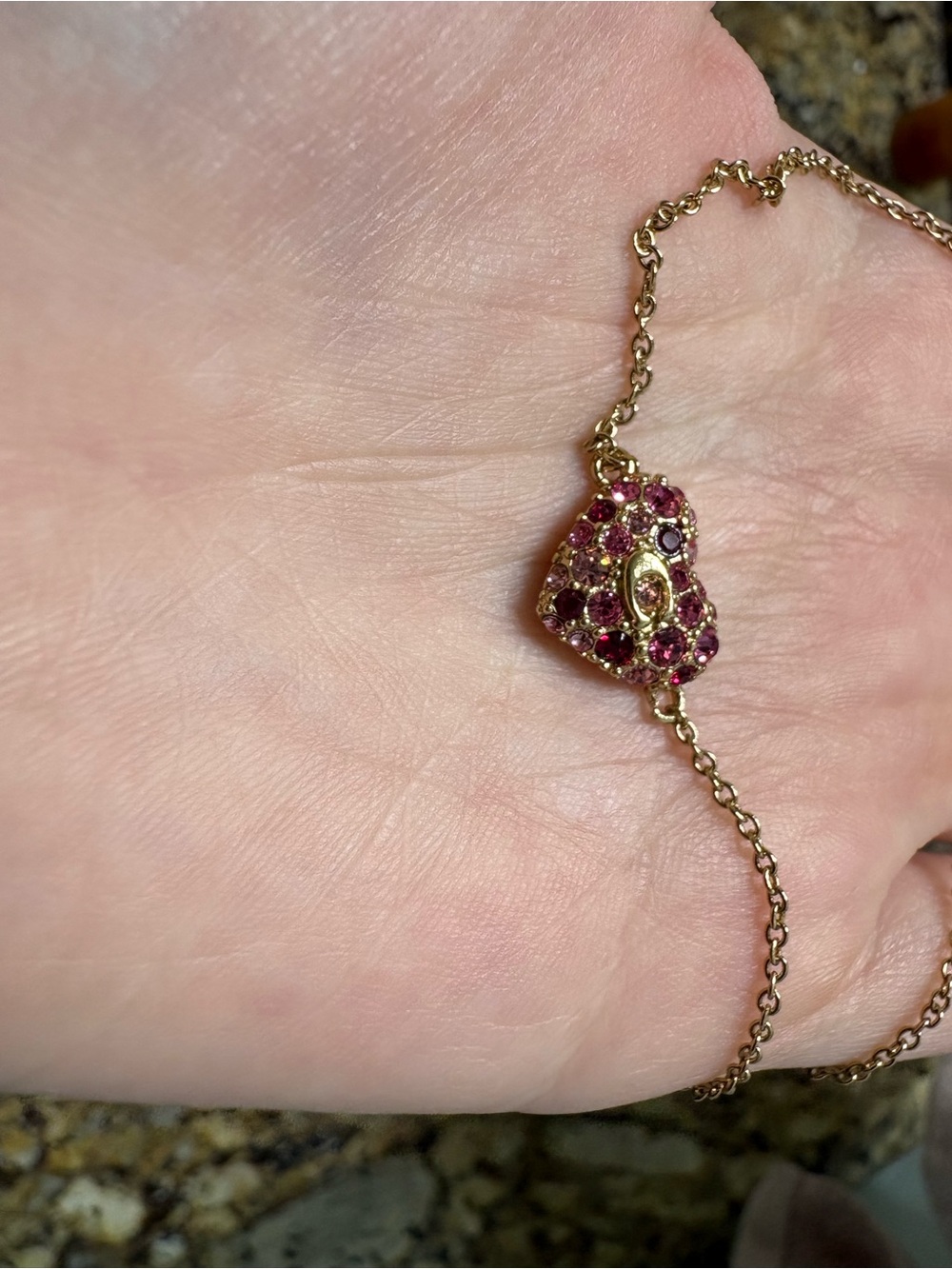 Coach Pave heart bracelet